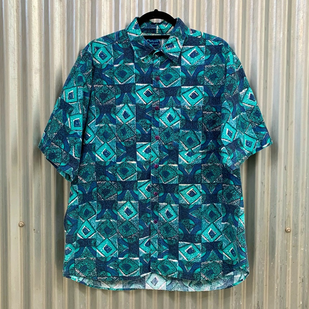 VINTAGE Unique Hawaiian Button-Up Shirt Beach Vacation Retro Summer Tropical